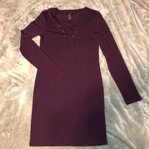 Forever21 Maroon Long Sleeve Dress